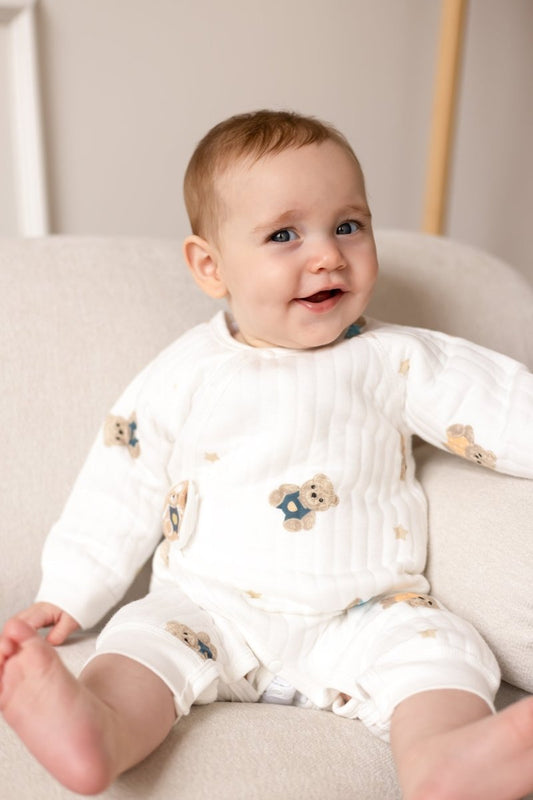 The Charming Bear Boucle Wrap Baby Grow Romper – product image 2 of 10