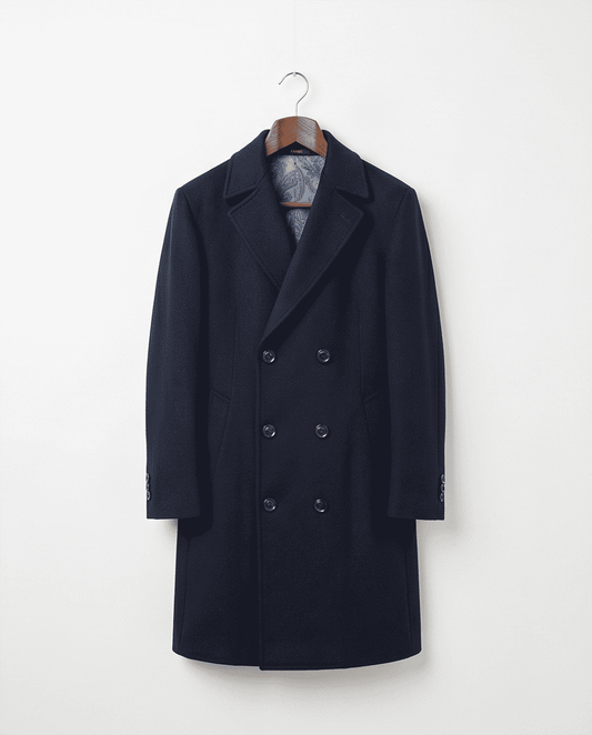Classic Double-Breasted Wool Blend Overcoat – product image 2 of 4