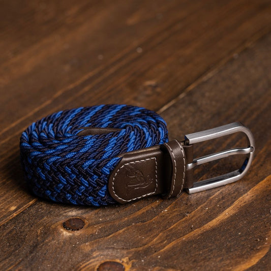 Woven Belt - Navy / Blue Zigzag – product image 2 of 6