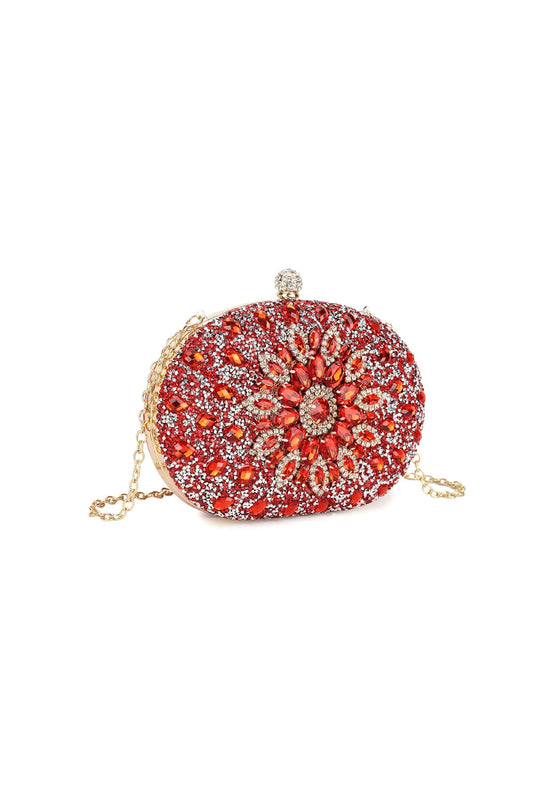 Red Embellished Clutch Bag with Gold Details – product image 2 of 3