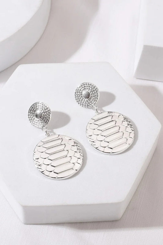 Silver Tone Snake Print Earrings – product image 2 of 2