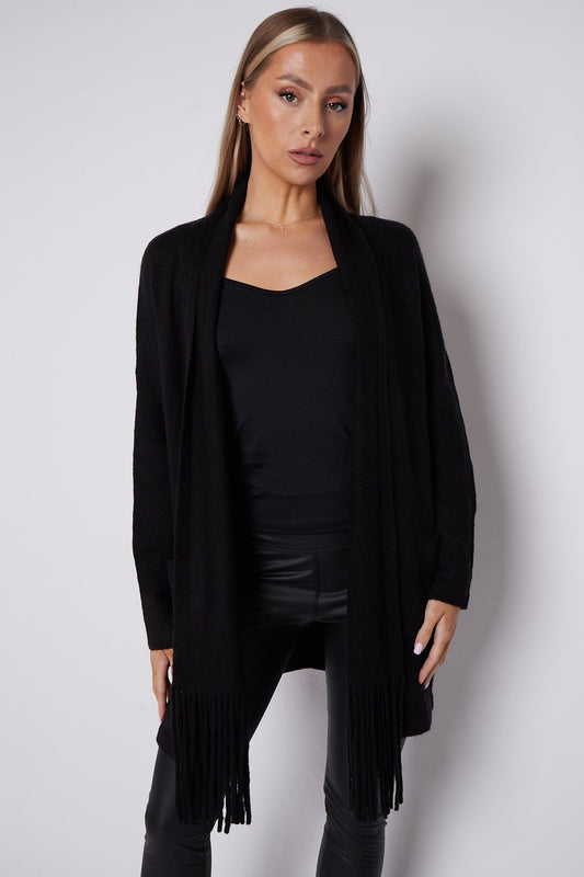 Black Fringed Tassel Cardigan – product image 2 of 7