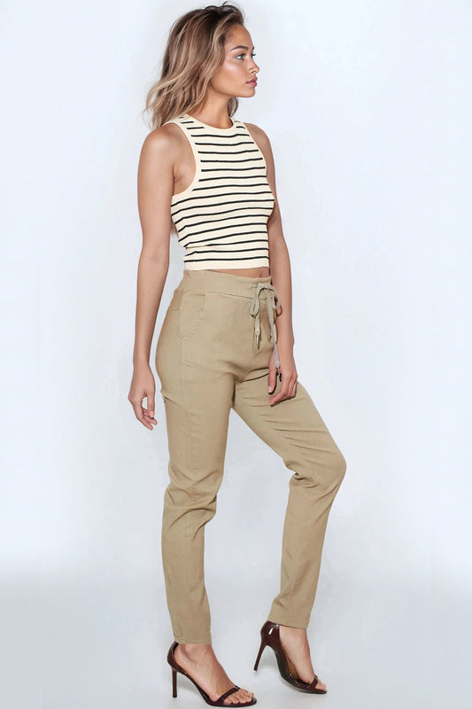 Mocha Stretch Drawstring Trousers – product image 2