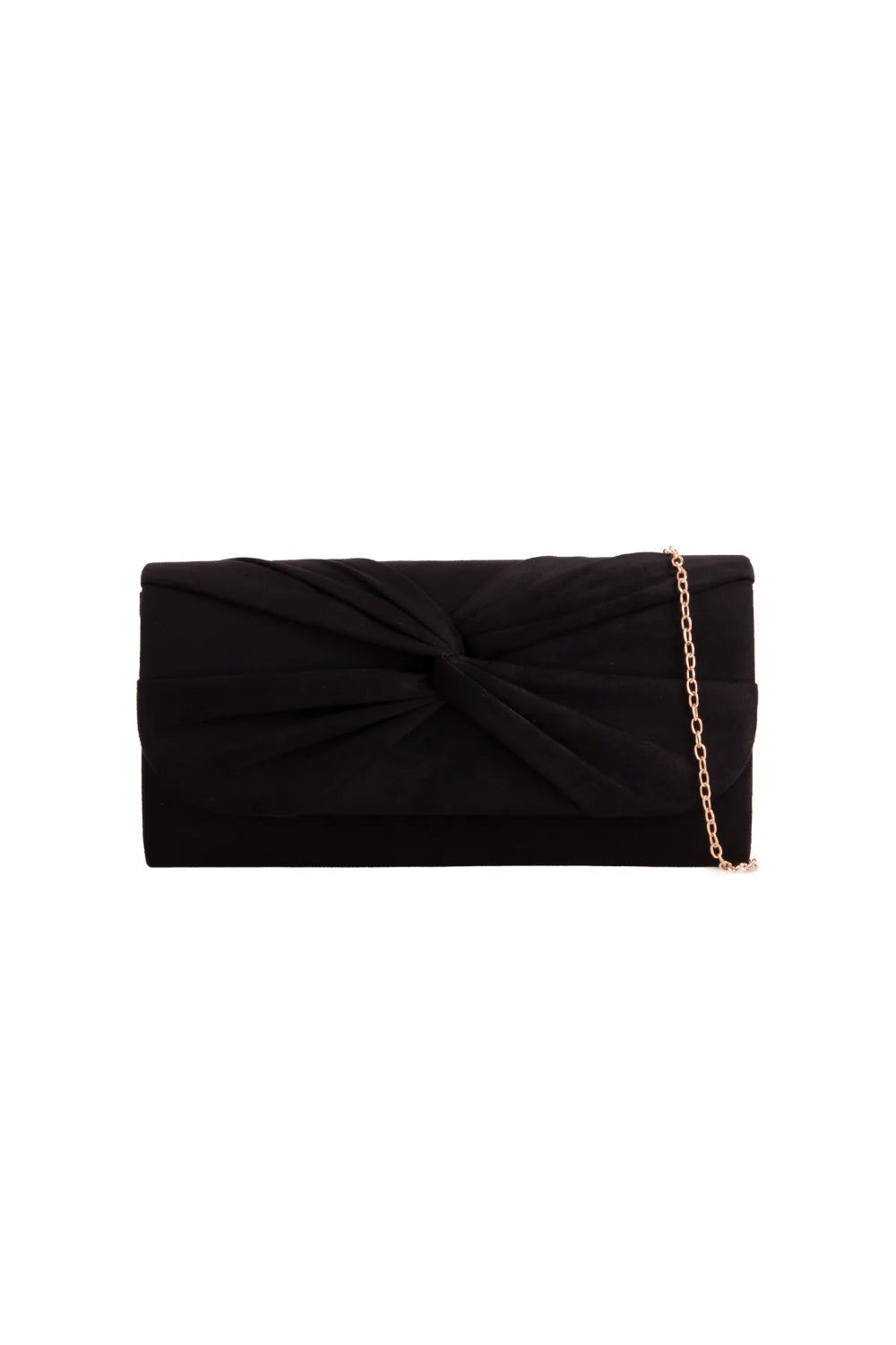 Black Suede Clutch Bag with Knot Detail – product image 1 of 1