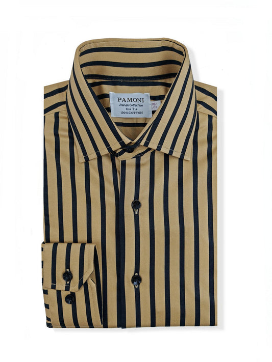 Gold With Black Bold Stripe Shirt – product image 2