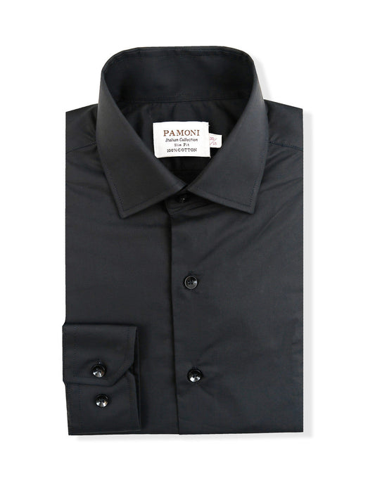 Plain Black Slim Fit Shirt – product image 2
