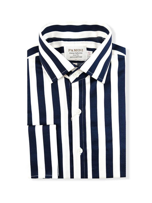 White Navy Bold Stripe Shirt – product image 2