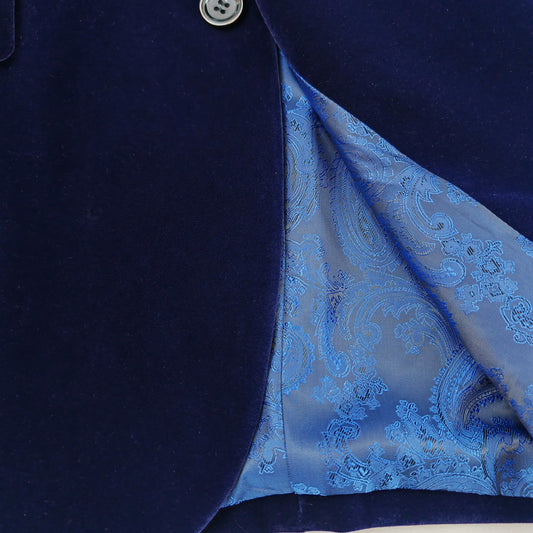 Men's Navy Velvet Blazer – product image 2