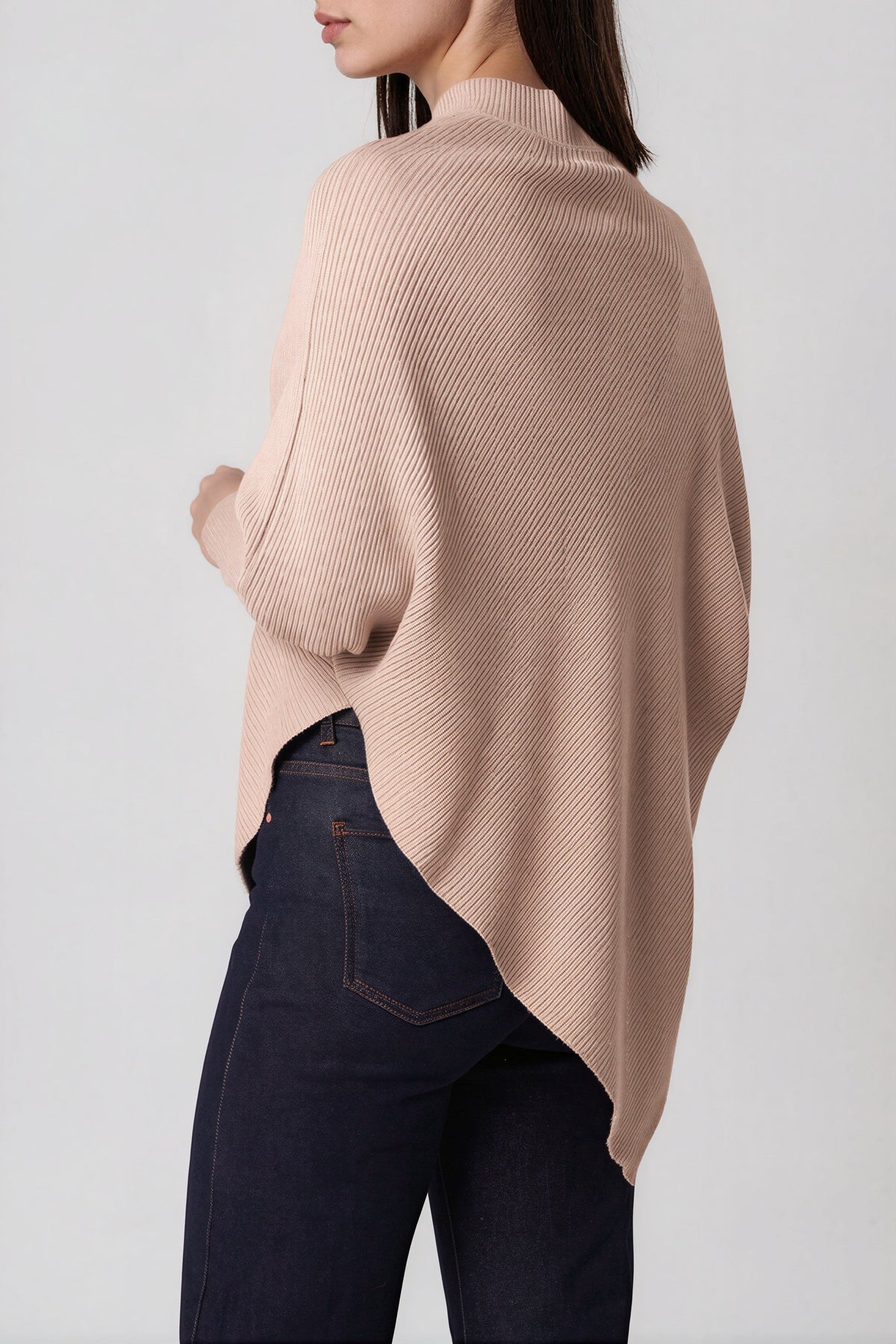 Beige Ribbed High Neck Jumper – product image 3 of 3