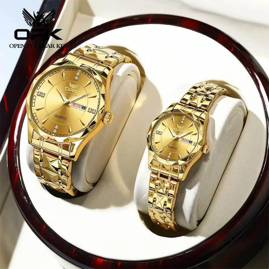 Golden Stainless Steel Couple Watches – product image 2 of 10