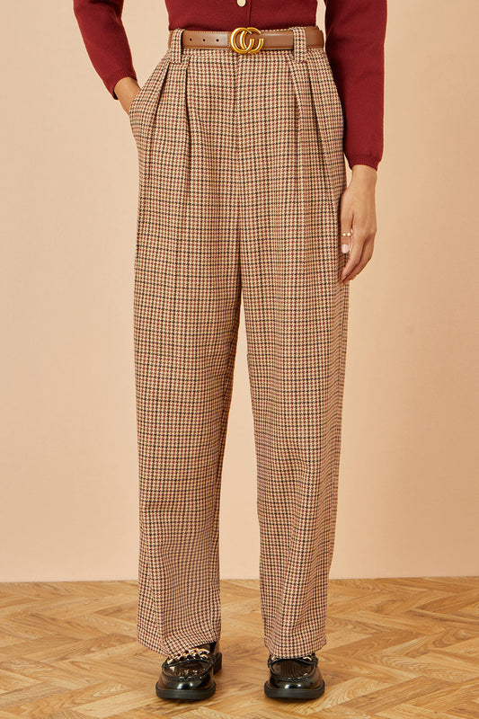 Yumi Brown Check Wide Leg Trousers – product image 2 of 4