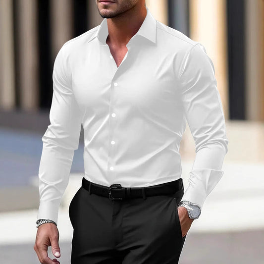 Men's Solid Long-Sleeve Casual Shirt – product image 2