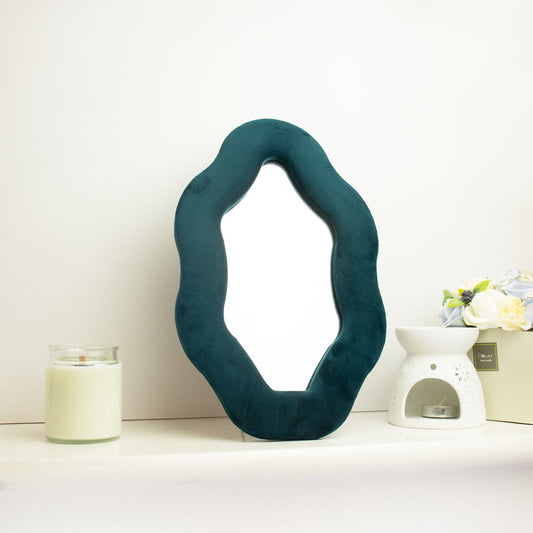 Soft Squiggly Mirror – Oval Pebble – Royal Teal (20.5x32.5x2.3cm) – product image 2 of 6