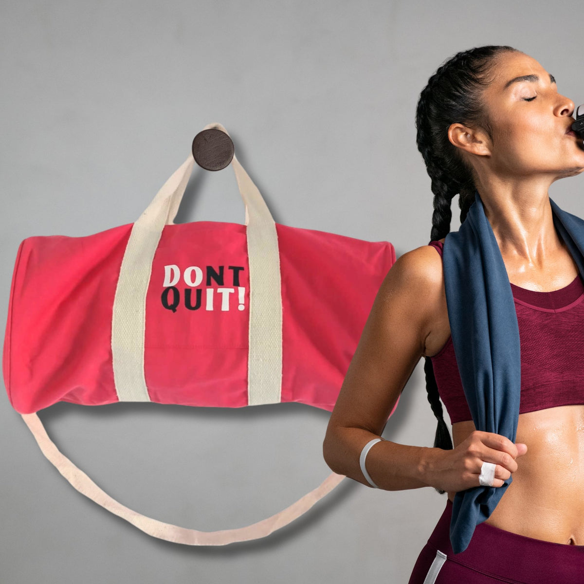 Don't Quit Gym Bag - Cherry Pink – product image 4 of 4