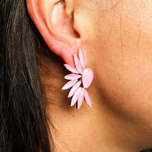 Soft Pink Vintage Glass Angel Wing Earrings – product image 2 of 7
