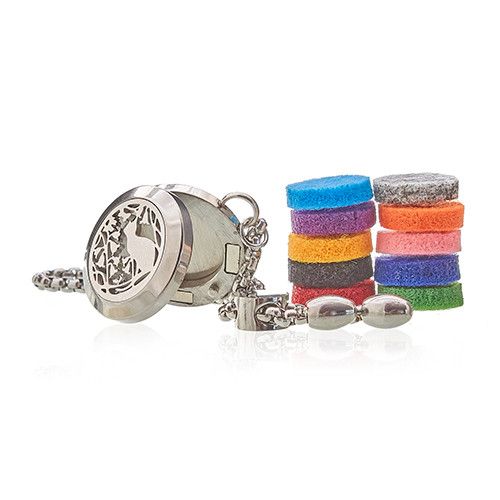 Aromatherapy Jewellery Chain Bracelet - Cat & Flowers - 20mm – product image 2 of 7