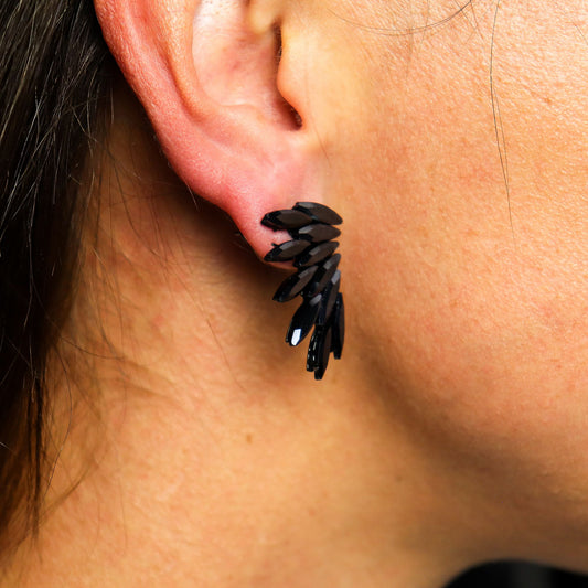 Jet Black - Vintage Glass - Fairies - Earrings – product image 2 of 7