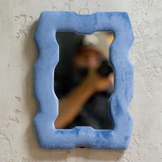Soft Squiggly Mirror – Chunky Frame – Royal Blue (30.5x22.5x2.3cm) – product image 2 of 6