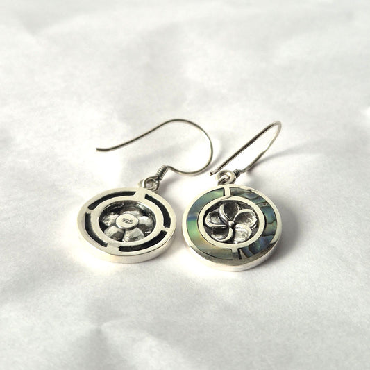 Shell & Silver Earrings - Frangipani - Abalone – product image 2 of 2
