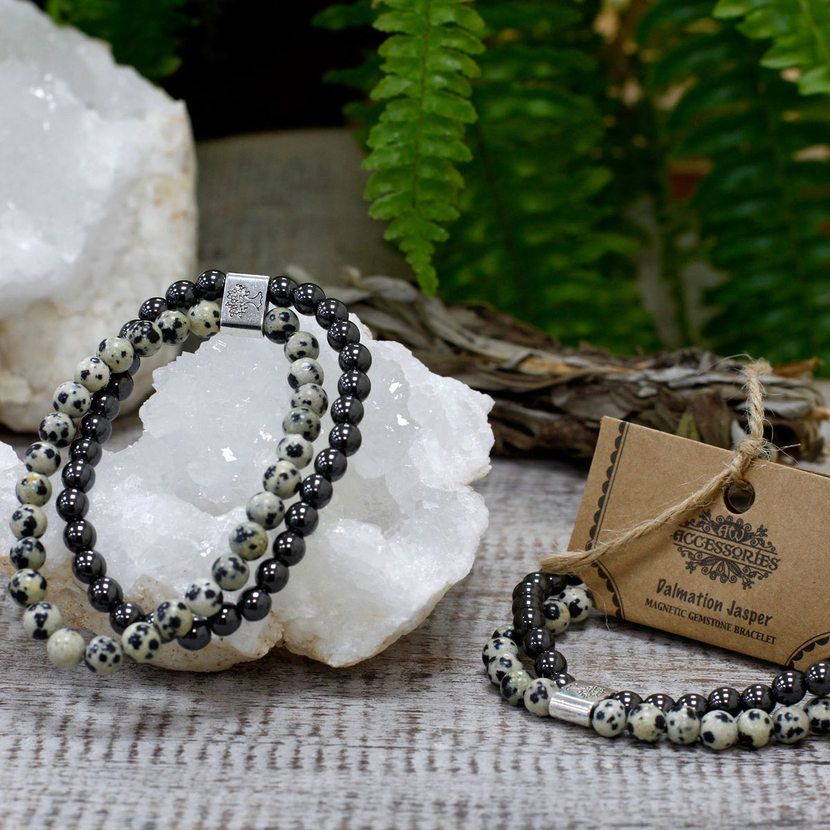 Magnetic Gemstone Bracelet - Dalmatian Jasper – product image 6 of 6