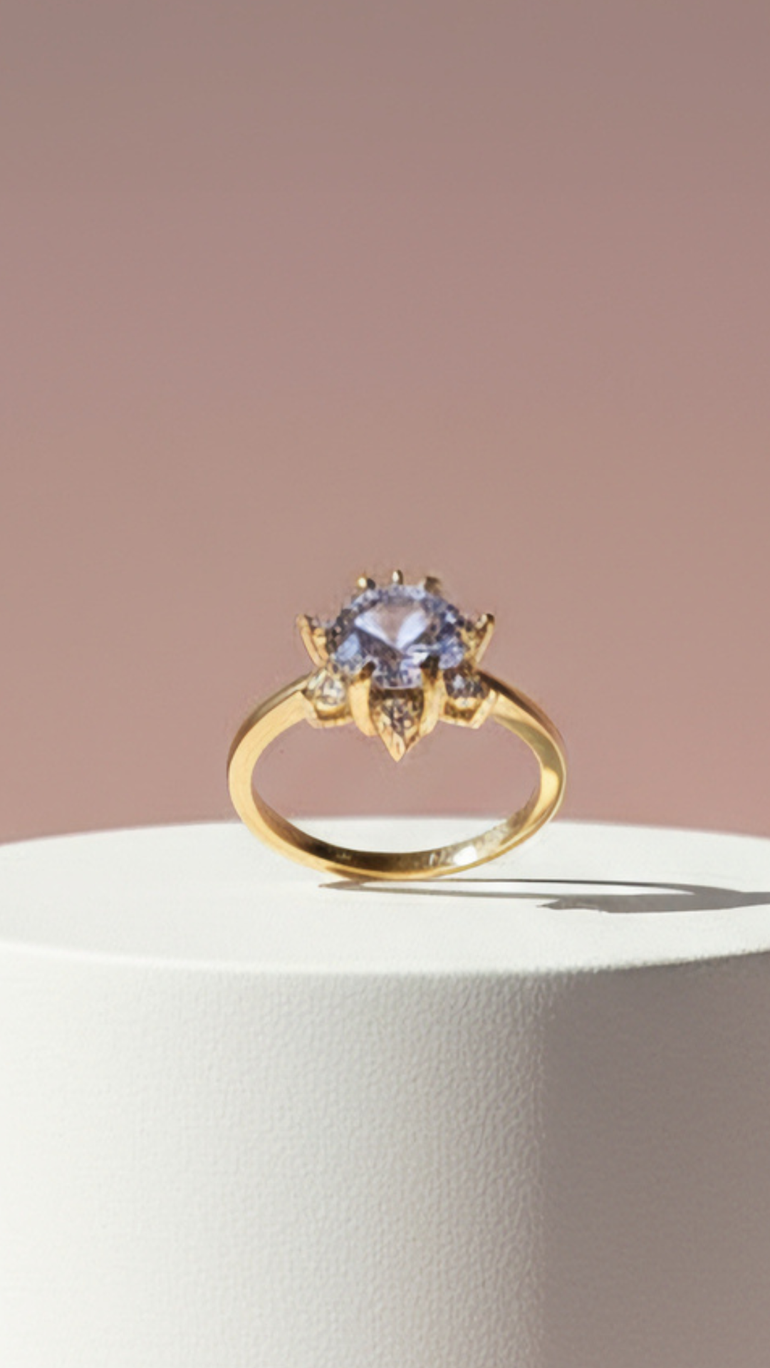 Round Cut Solitaire Crystal Ring Gold Box set of 12 – product image 2 of 2