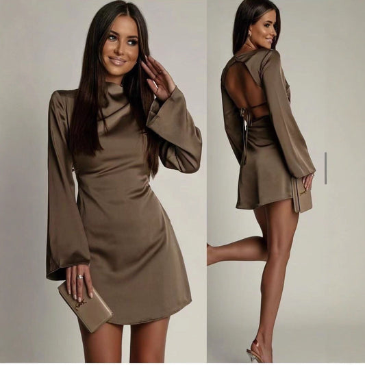Women's Fitted Satin Sheath Dress – product image 2