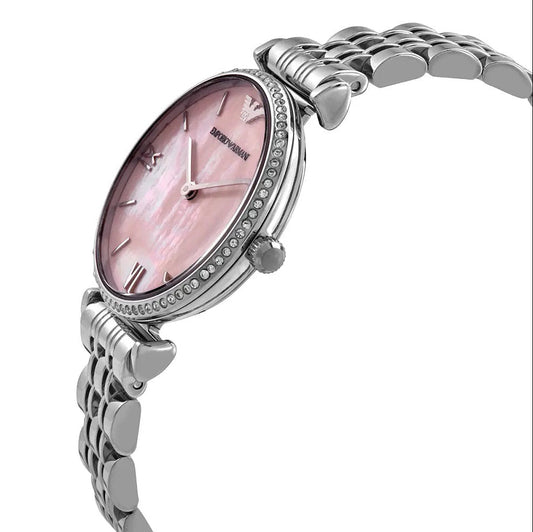 Emporio Armani AR1779 Gianni T-Bar Women's Silver & Pink Watch – product image 2 of 8