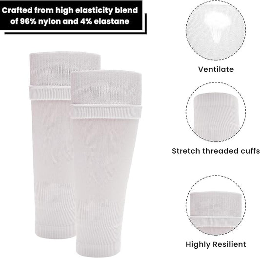 Sock Stack Kids Leg Sleeve Compression Socks White Fits Over Calf Shin Pads Breathable Durable – product image 2 of 4