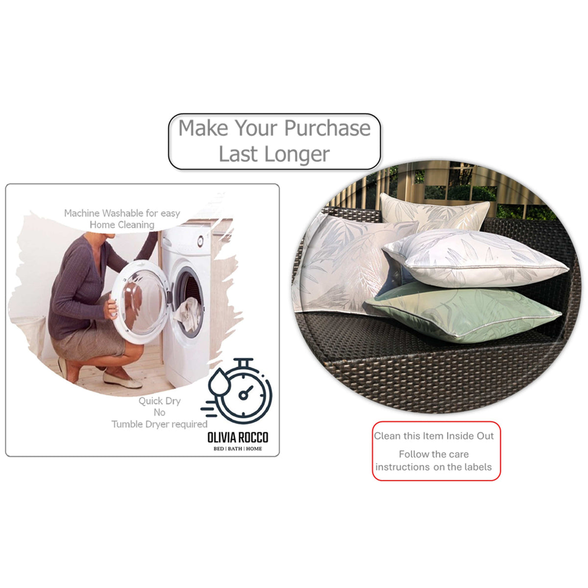 OLIVIA ROCCO Leaf Sparkle Set Of 2 Cushion Covers Leaf White Modern Decorative Throw – product image 8 of 8
