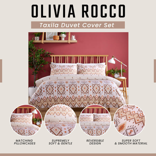 OLIVIA ROCCO Taxila Duvet Cover Set Easy Care Reversible Cotton Mix Super Soft for Everyday Luxury Hotel-Style – product image 2 of 10