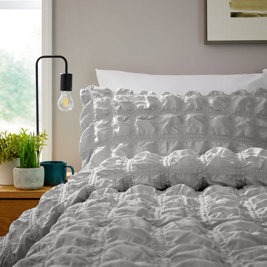 OLIVIA ROCCO Soho Grey Microfibre Duvet Cover Set With Pillowcases Quilted Super Soft – product image 2 of 7