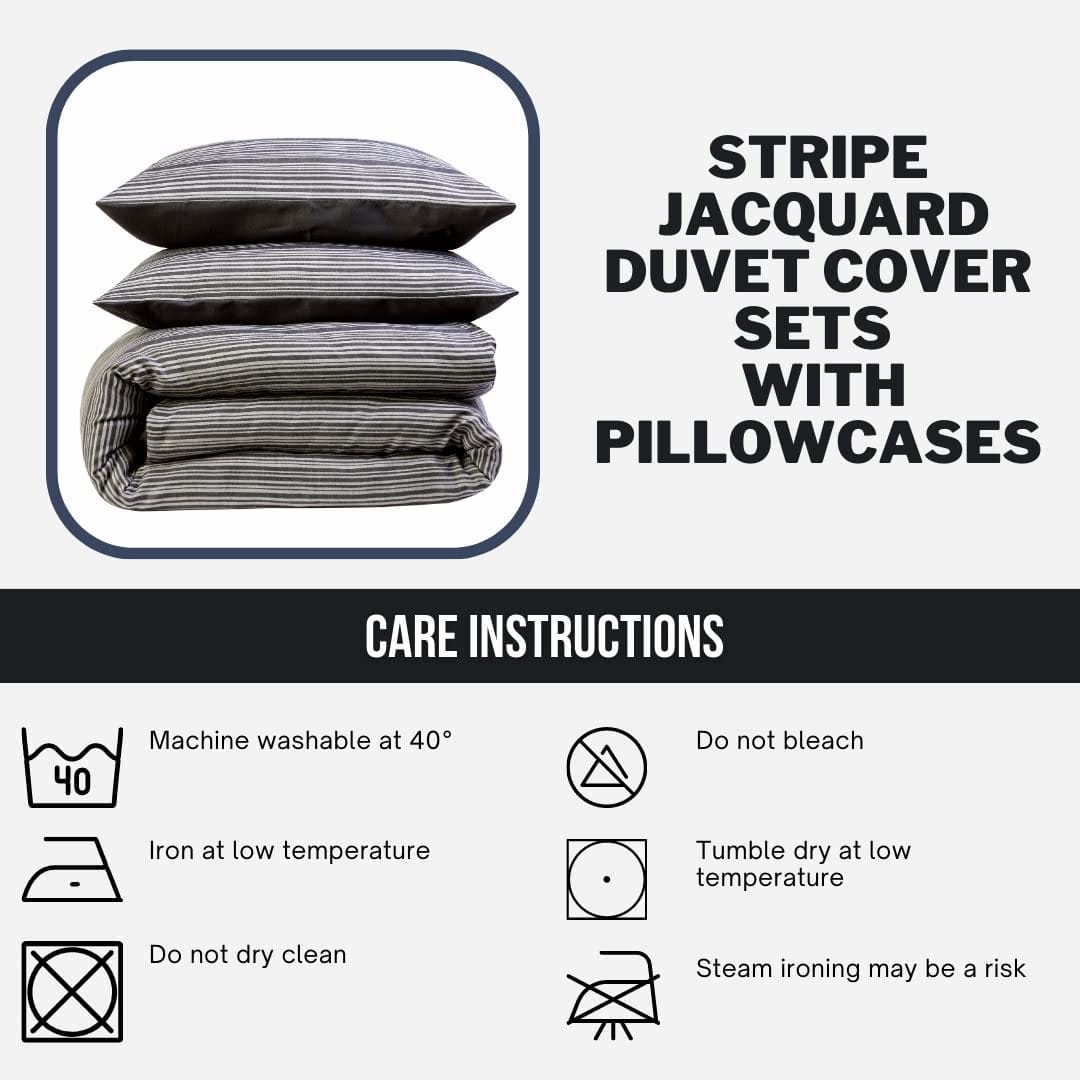 OLIVIA ROCCO Stripe Jacquard Reversible Cotton Blend Duvet Cover Set With Pillowcases – product image 4 of 4