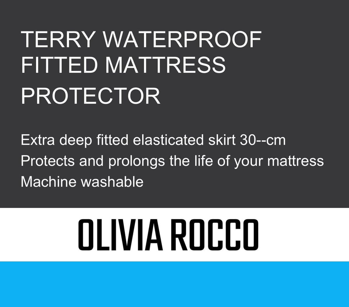 OLIVIA ROCCO Waterproof Terry Towel Mattress Protector With Deep Skirt Highly Absorbent – product image 1 of 1