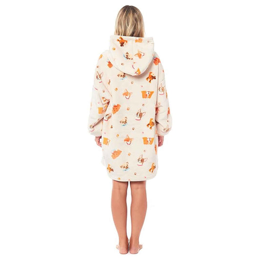 Daisy Dreamer Oversized Dogs Hooded Reversible Sherpa Blanket Fleece Hoodie Cosy Easy-Care Everyday Style – product image 2 of 2