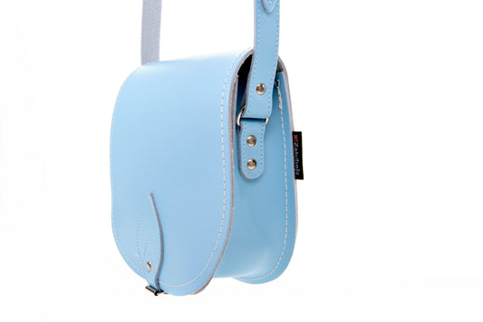 Handmade Leather Saddle Bag - Pastel Baby Blue – product image 2 of 2