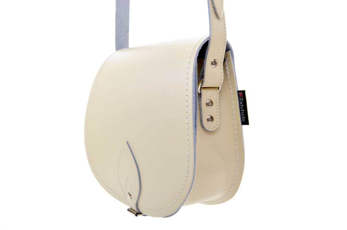 Handmade Leather Saddle Bag - Pastel Cream – product image 2 of 2