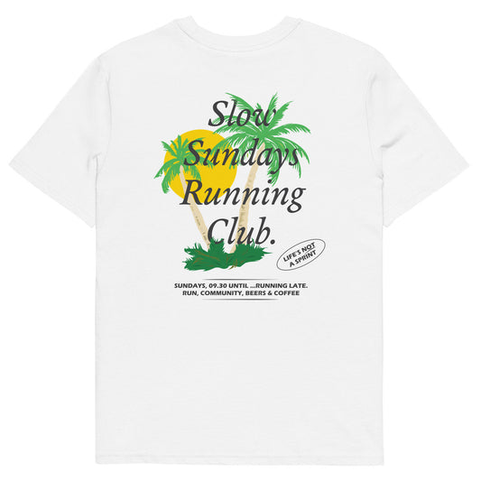 Palm Tree Slow Sundays Running Club Organic Cotton T-Shirt – product image 2 of 10