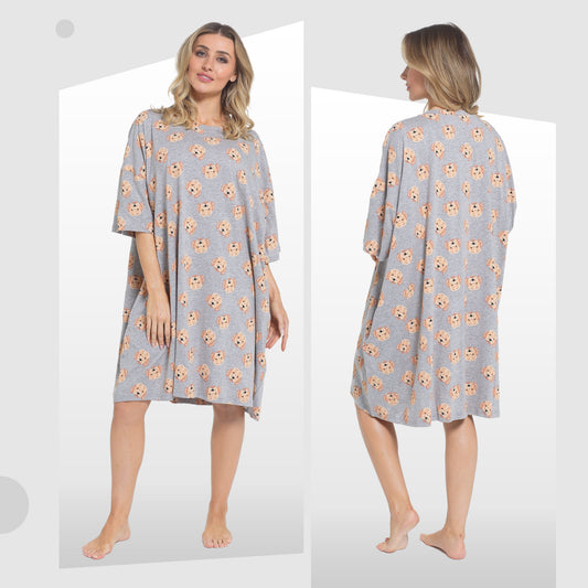 Daisy Dreamer Cockapoo Baggy Nightdress 100% Cotton Short Sleeve Oversized Nightshirt – product image 2 of 5