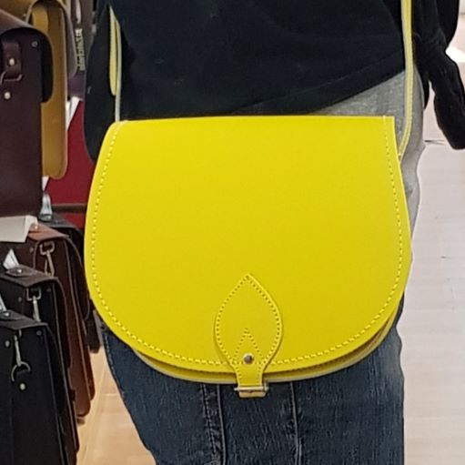Handmade Leather Saddle Bag - Pastel Daffodil Yellow – product image 4 of 4