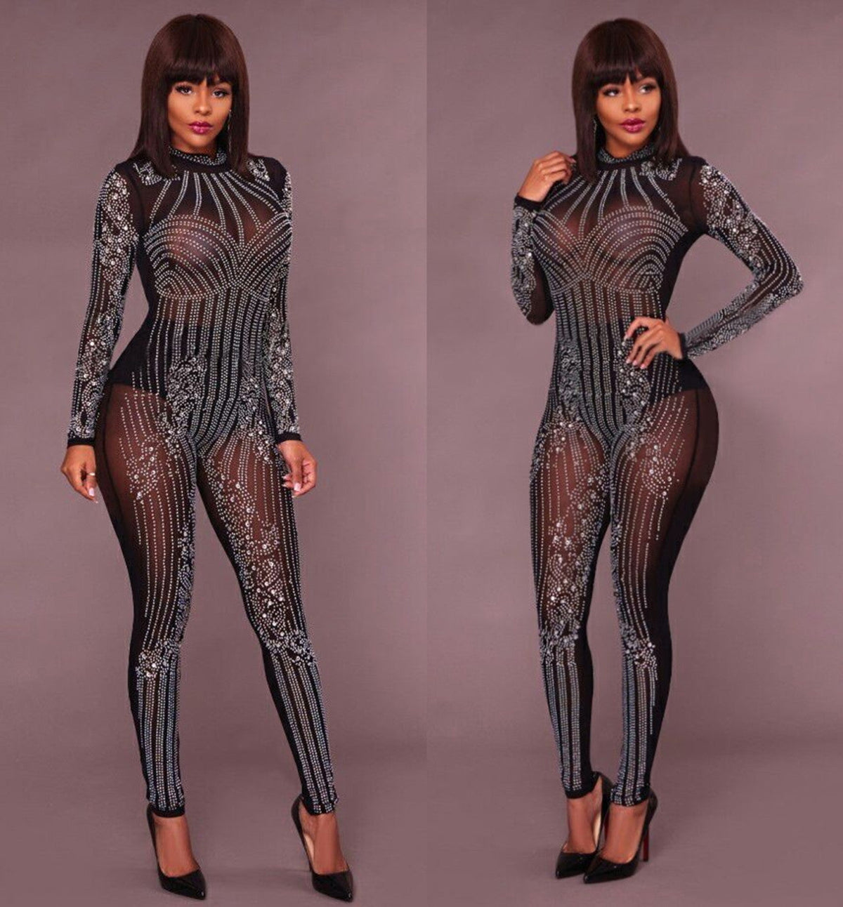 Women's Embellished Mesh Jumpsuit – product image 4