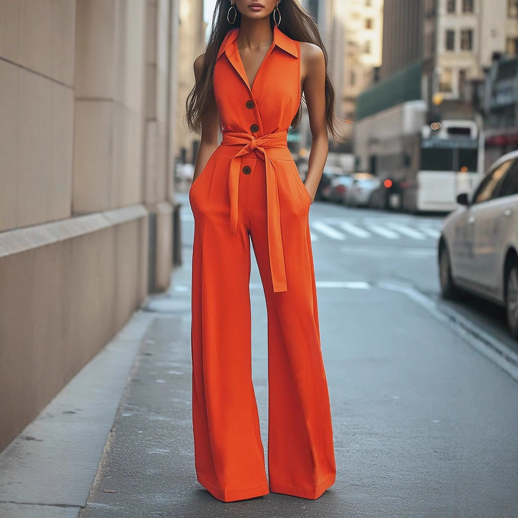Women's Collared Wide-Leg Jumpsuit – product image 1