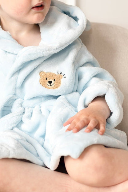 COZY Bear Hooded Dressing Gown Bear Ears - Blue – product image 5 of 10
