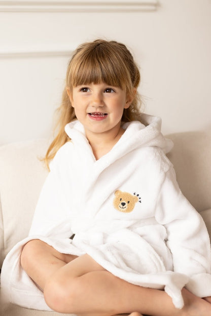 COZY Bear Hooded Dressing Gown Bear Ears - White – product image 7 of 10