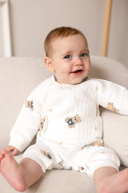 The Charming Bear Boucle Wrap Baby Grow Romper – product image 2 of 10