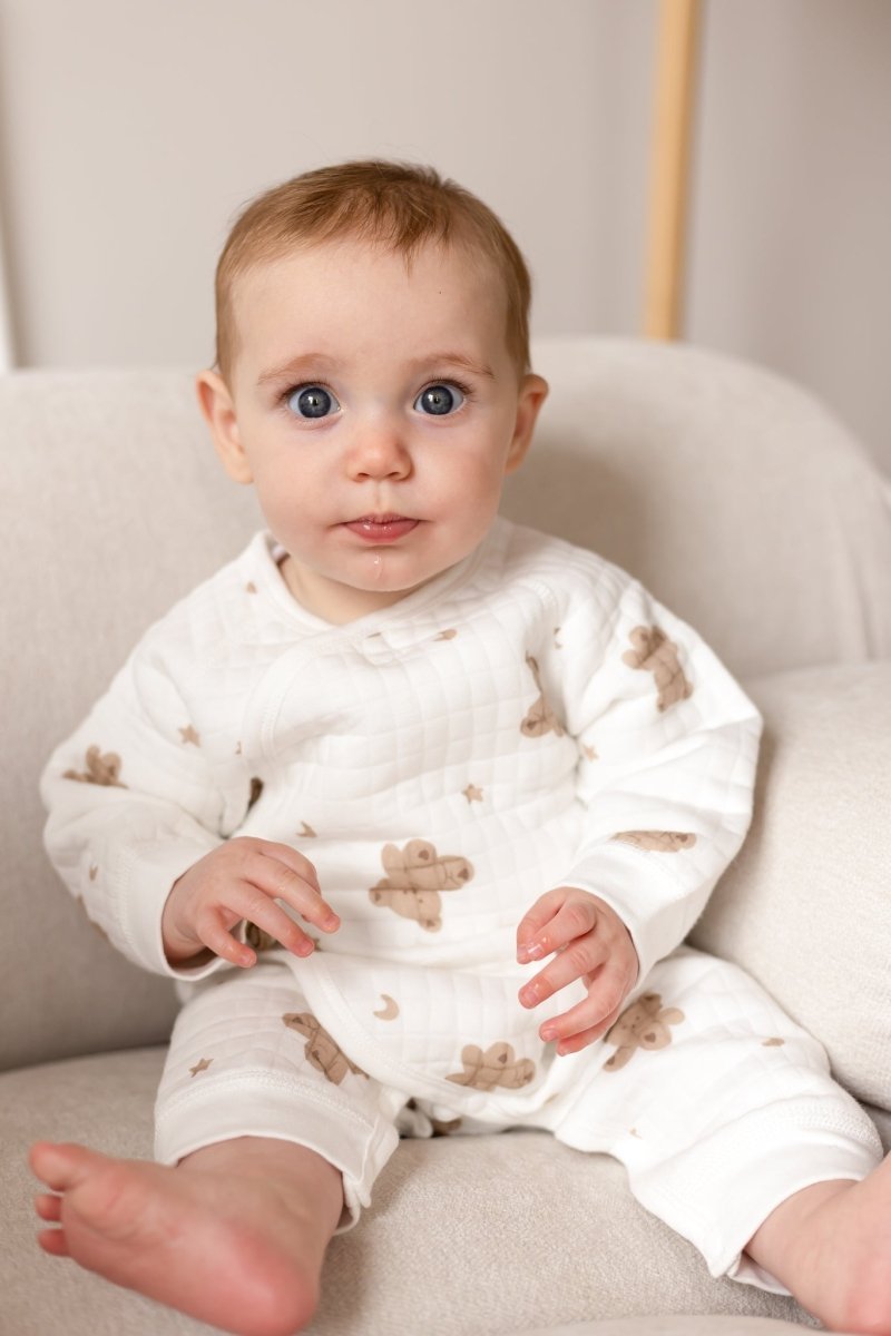 The Happy Bear Boucle Wrap Baby Grow Romper – product image 3 of 3