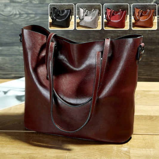 Women's Waxed Leather Shoulder Tote – product image 1