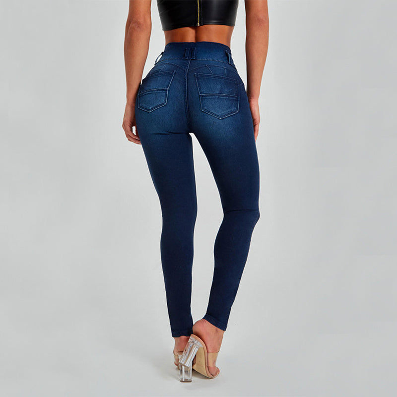 High Waist Jeans Women's Skinny Trousers Tight Stretch Shaping And Hip Lifting Pants - product image 3 of 5
