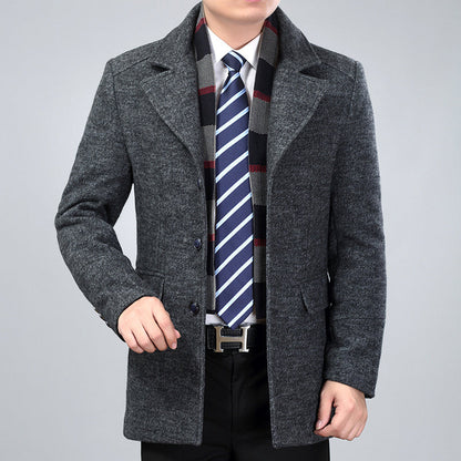 Men's Mid-Length Wool-Blend Trench Coat – product image 1