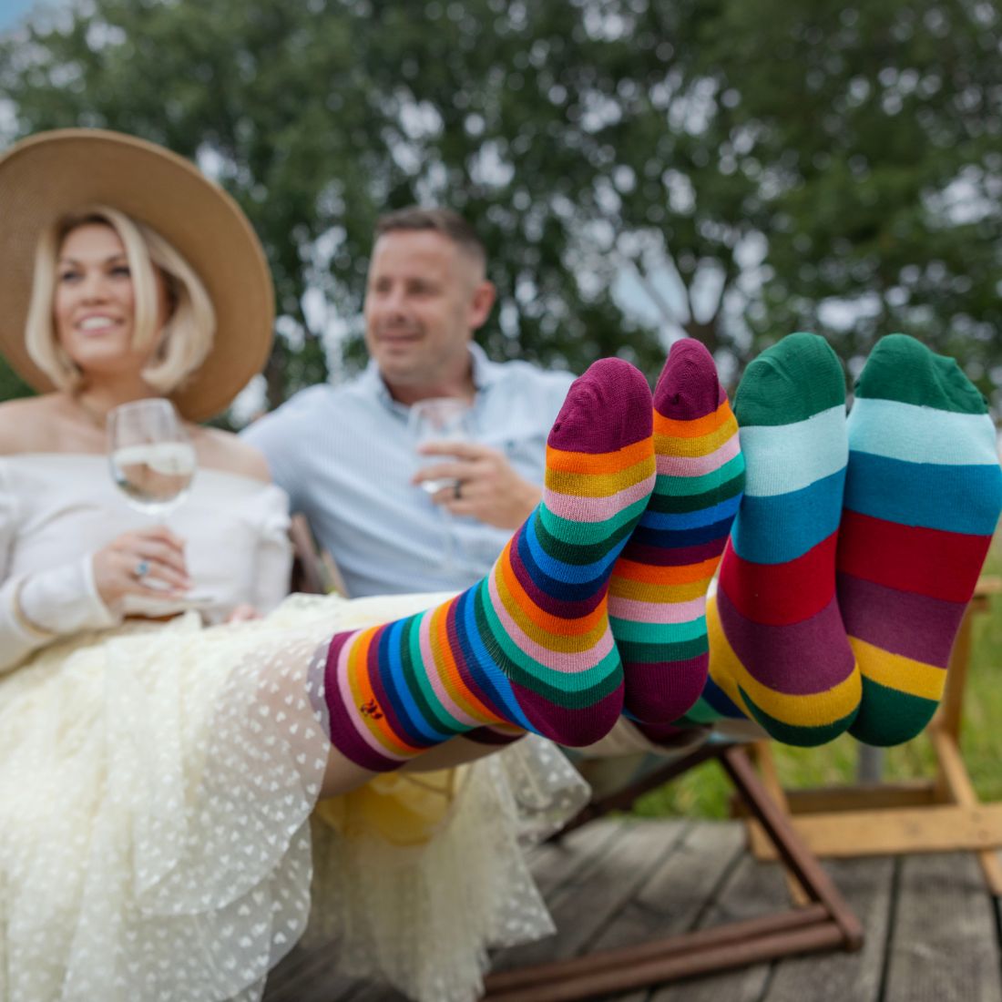 Multi Fine Striped Bamboo Socks – product image 4