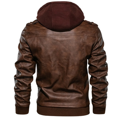 Men's PU Jacket with Detachable Hood – product image 4